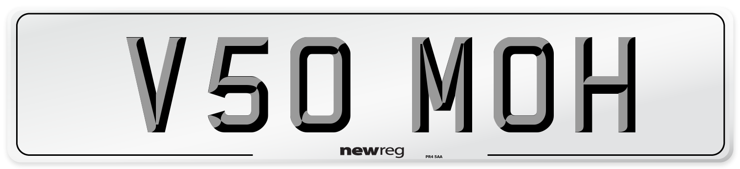 V50 MOH Number Plate from New Reg